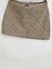AY727-25 Autumn Plaid Skirt with Lace Waistband and Bow Detail