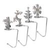 Christmas Fireplace Hooks for Hanging Stockings Metal No Glue Table Edge Hooks Decorative Quick Setup Holiday Home Decor Hooks