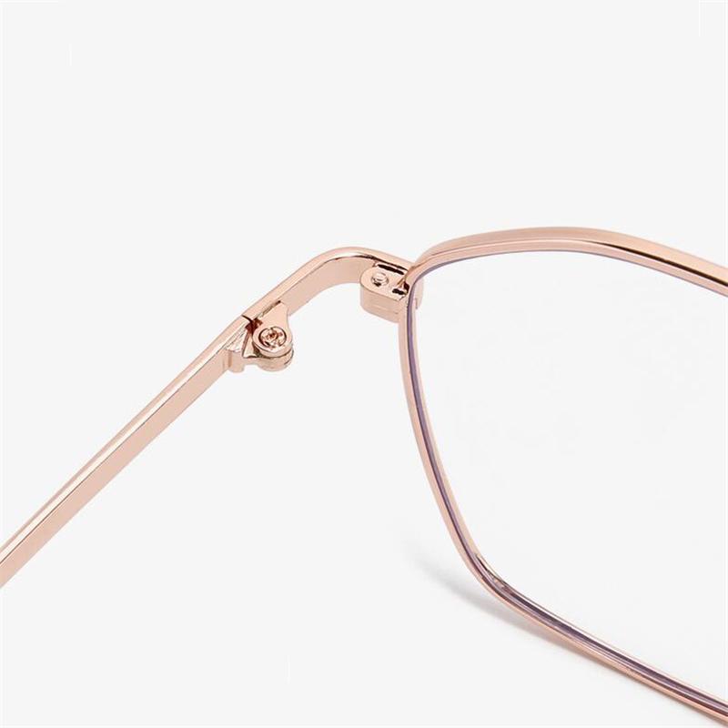 0 -0.5 -0.75 To -6.0 Double Beam Polygon Blue Light Blocking Myopia Glasses Metal Prescription Eyewear