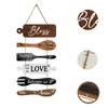 Bless The Food Before Us Farmhouse Wall Decor Collage Wall Art Wooden Rustic 6Pcs Roped Sign Large Wall Hanging Sign