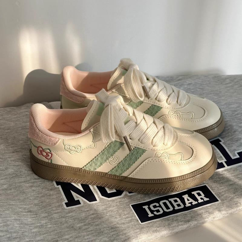 Niche guava barva hello kitty roztomilé malé bílé boty školačka léto všestranné plátěnky