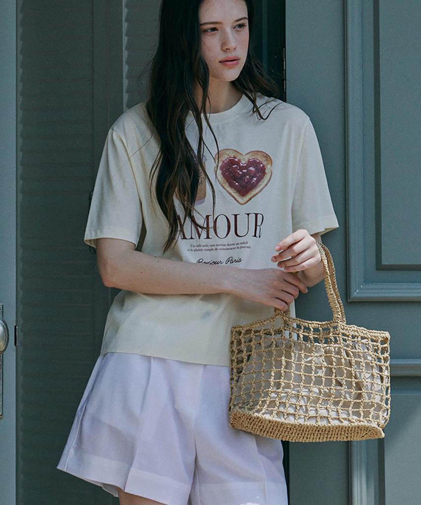 MALOUPE 5218 Amor Graphic T-Shirt (Yellow)