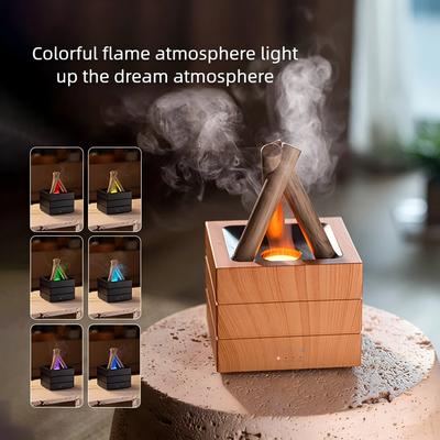 Diffuseur d'arôme flamme USB avec lumières colorées Humidificateur à brouillard important de 280 ml Minuterie Arrêt automatique Diffuseur d'huiles essentielles