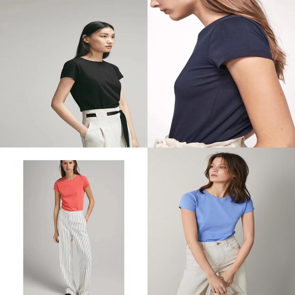 Cotton Short Sleeve T Shirt For Women Summer Casual Slim Fit Comfort Top