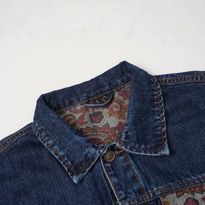 Mens Oversized Retro Streetwear Denim Jacket With Notched Collar Casual Workwear Style Fall