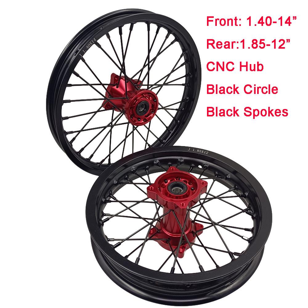 1.40-14 And 1.85-12 inch CNC Hub Aluminum Alloy Wheel Rims For KLX CRF Kayo BSE Dirt Pit Bike Motorcycle