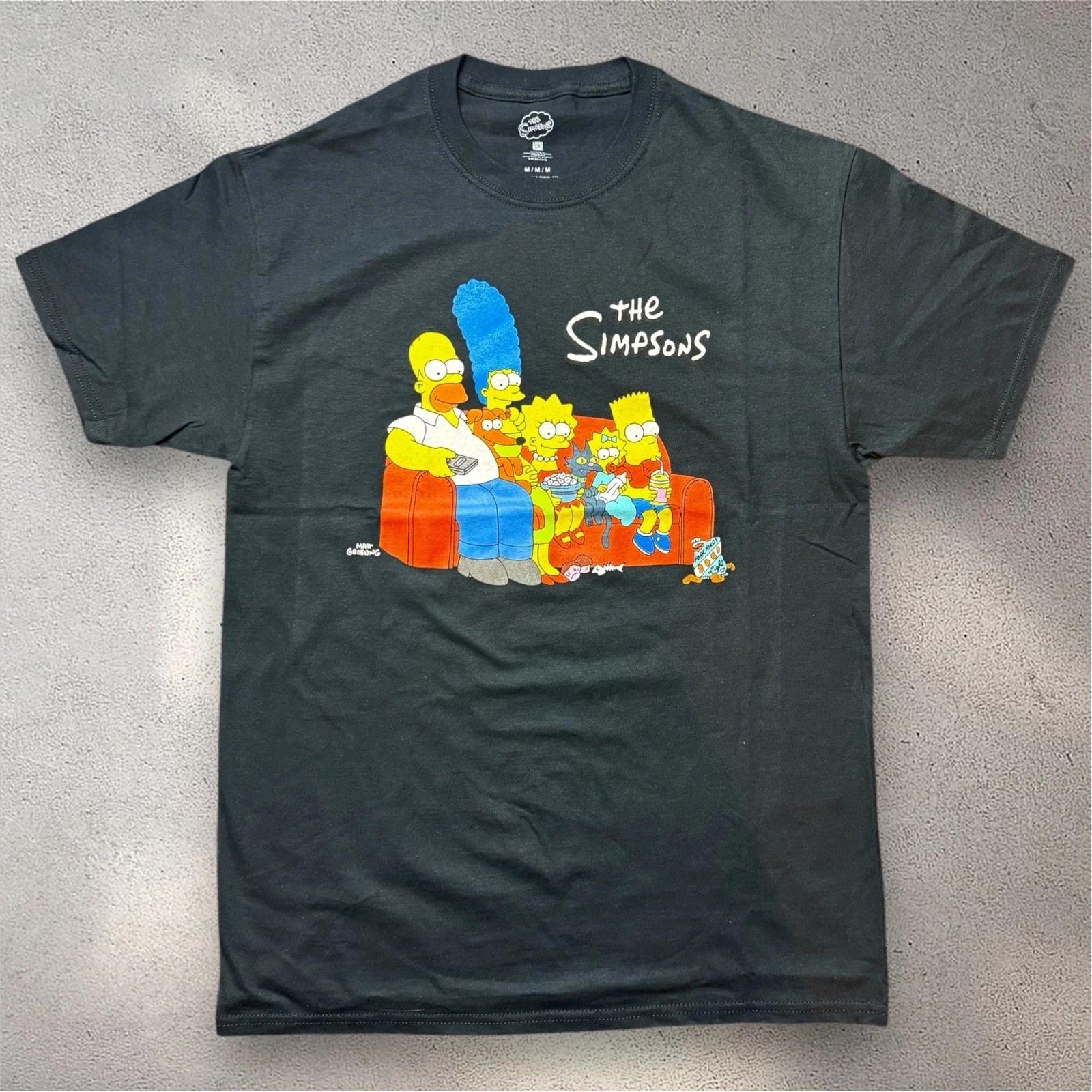 The Simpsons Couch Family Graphic T- Shirt Mens Medium Black Mad Engine Cotton 4XL