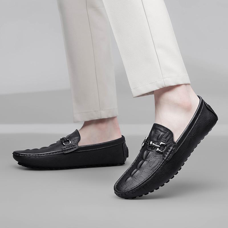 Fashion Man Shoes Leather Genuine Spring Mens Moccasin Shoes Fashion Leather Loafer Shoes Men Luxury Big Size 37-45 Male Casual Footwear
