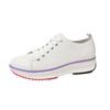 Foreign trade large size women's new fashionable low-top muffin platform canvas shoes lace-up flat casual single shoes