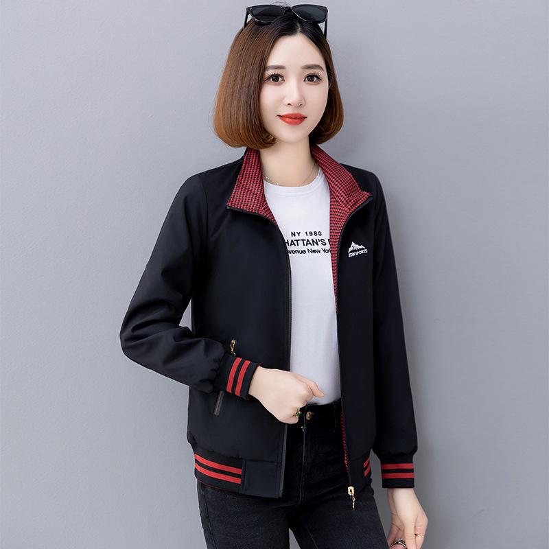 Women's Spring & Autumn 2025 Stylish Stand Collar Double-Sided Cardigan Coat for Middle-Aged Mothers
