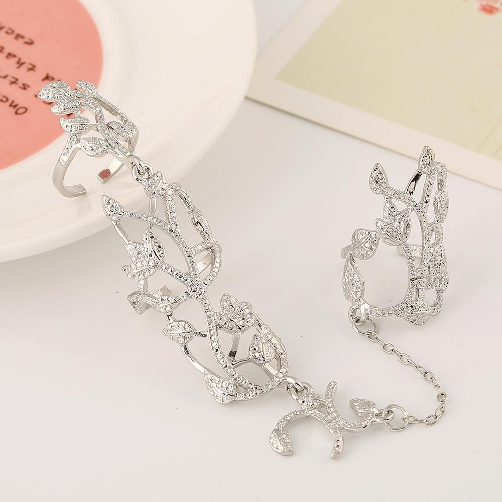 Popular New Accessories, European And American Fashion, Simple Atmosphere, Hollow Leaves, Flowers, One-Piece Set Ring