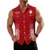 Men's Workwear Lapel Button-Down Vest Shirt - Lightweight Sleeveless Top