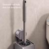 Toilet Brush and Holder, High-Density Nylon Brush Toilet Bowl Brush Set with Ergonomic Long Handle, Modern Bathroom