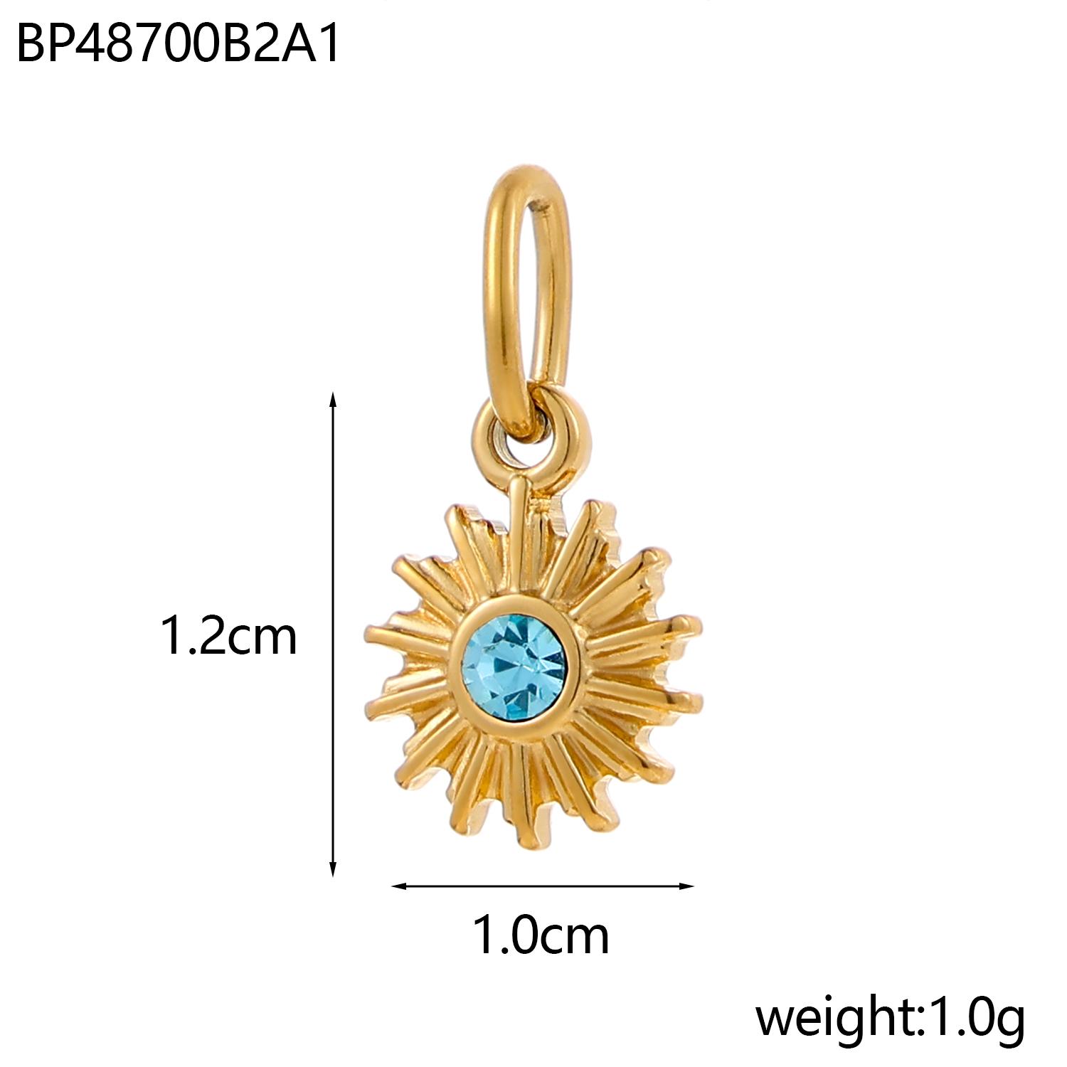 

CARLIDANA Ins Style French Vintage Gold Color Sun Charms With Natural Stone Star Shine Stainless Steel DIY Fashion Jewelry