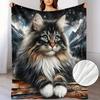 Ultra Soft Pink Flannel Blanket Cute Kitten Butterfly Print All Season Throw Camping Travel Machine Washable Family Gift