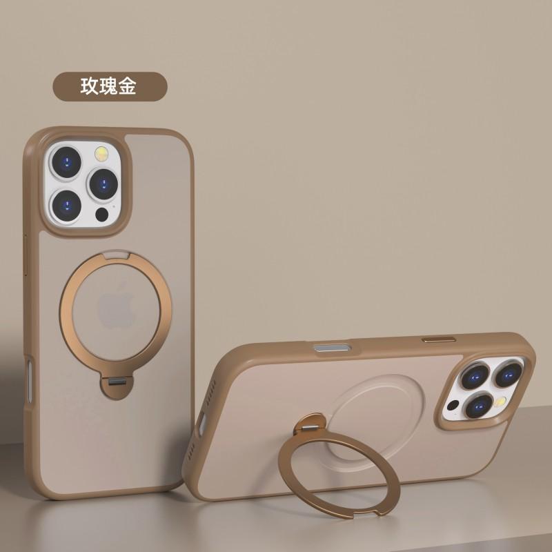 Magnetic Rotating Kickstand Phone Case IPhone 15 14 13 Pro Max With Full Coverage TPU PC Bumper Anti-Slip Matte Finish