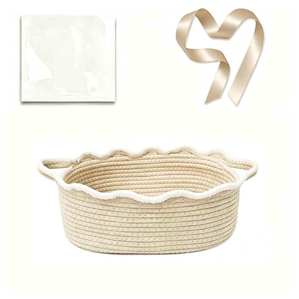 With Handles Cotton Rope Woven Basket Oval Sundries Storage Organizer Laundry Hamper  Nursery