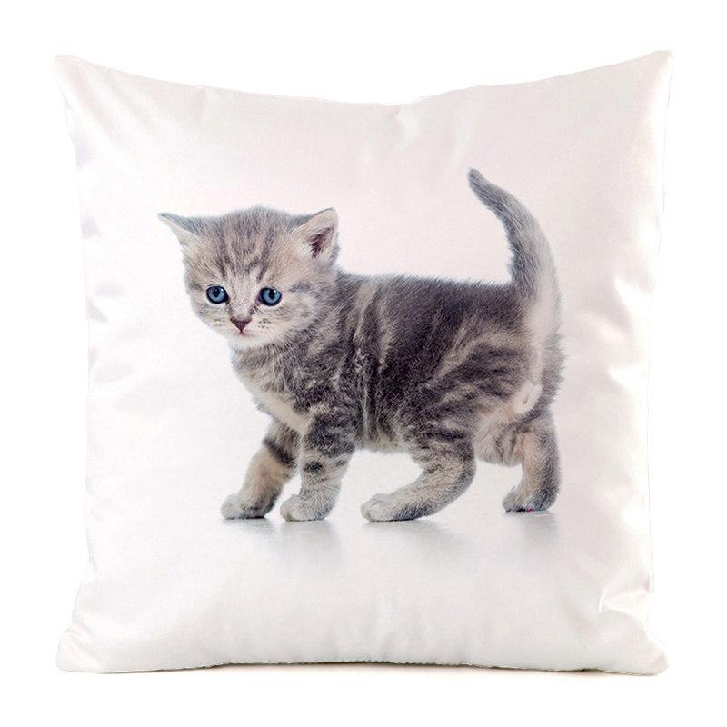 The cute cats from Northern Europe Digital printing short plush pillow covers for car sofa office cushion cover home goods