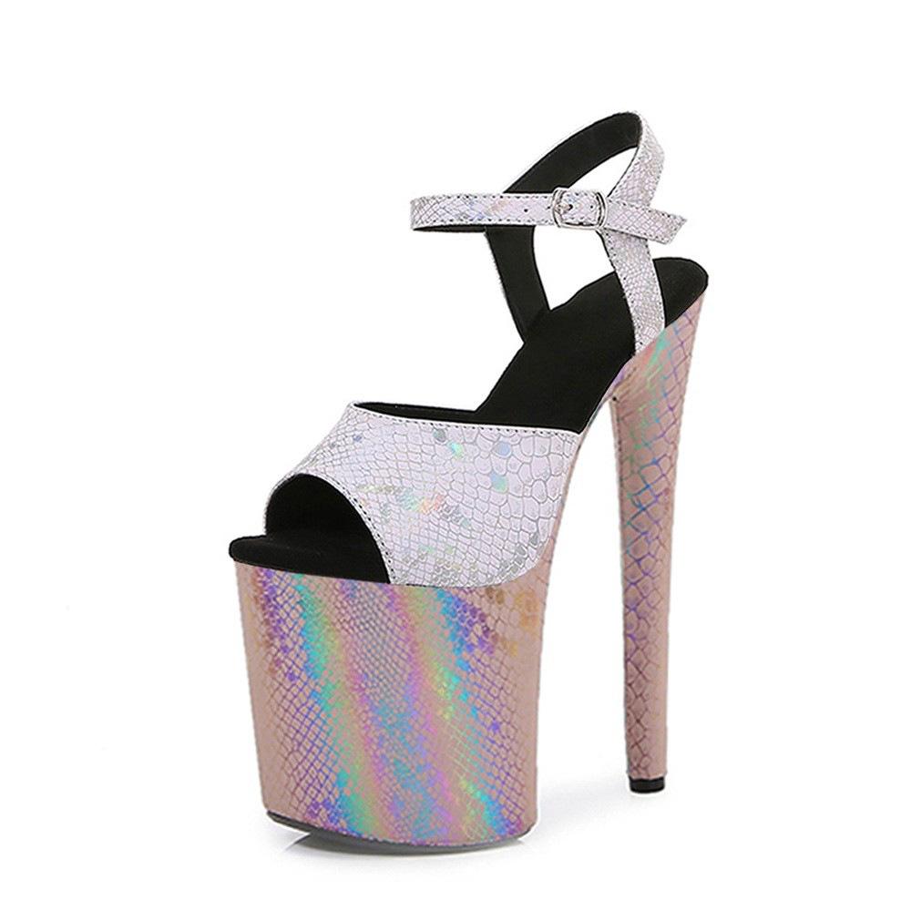 20Cm Symphony Snake Sandals Hate the sky high large size super high heel sexy shoes pink nightclub catwalk dancing shoes