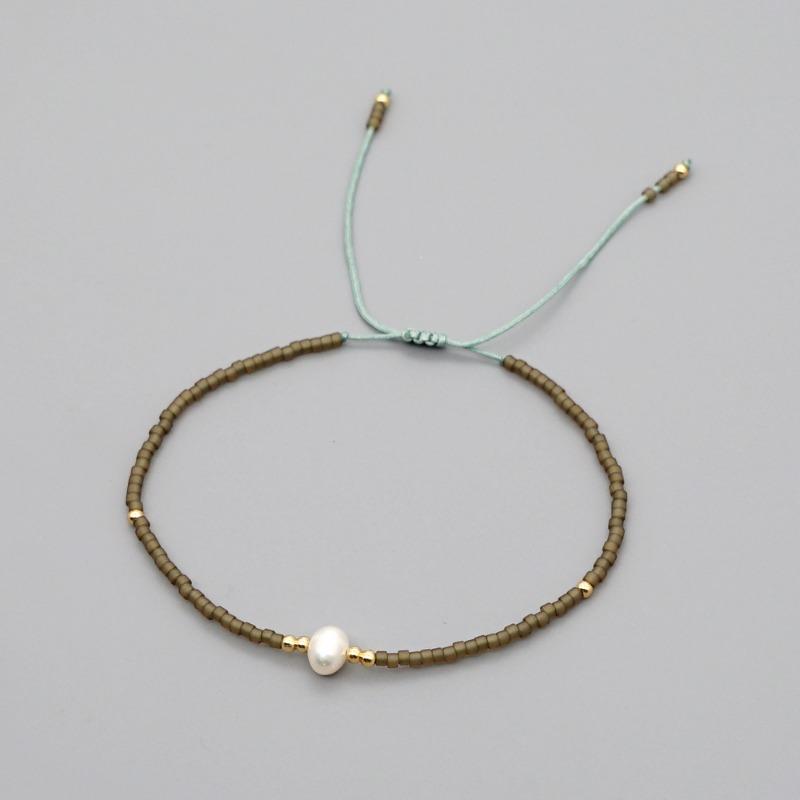 Fashion Minimalist Bohemian Vintage Bead Rainbow Handmade Woven Couple Bracelet