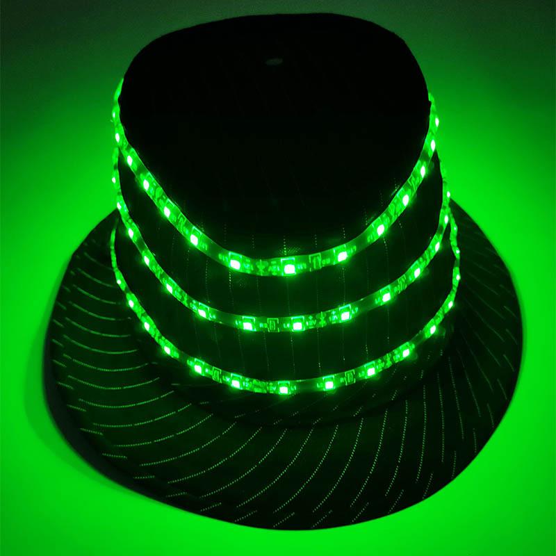 LED Glowing British Gentleman Top Hat - Stylish Trend for Prom Parties and Jazz Events