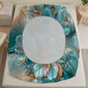 Floral Flat Sheet Sets 3D Printed Droplet Luxury Home Decoration For Girls Adult 3pcs Fitted Sheet With 2Pillowcases
