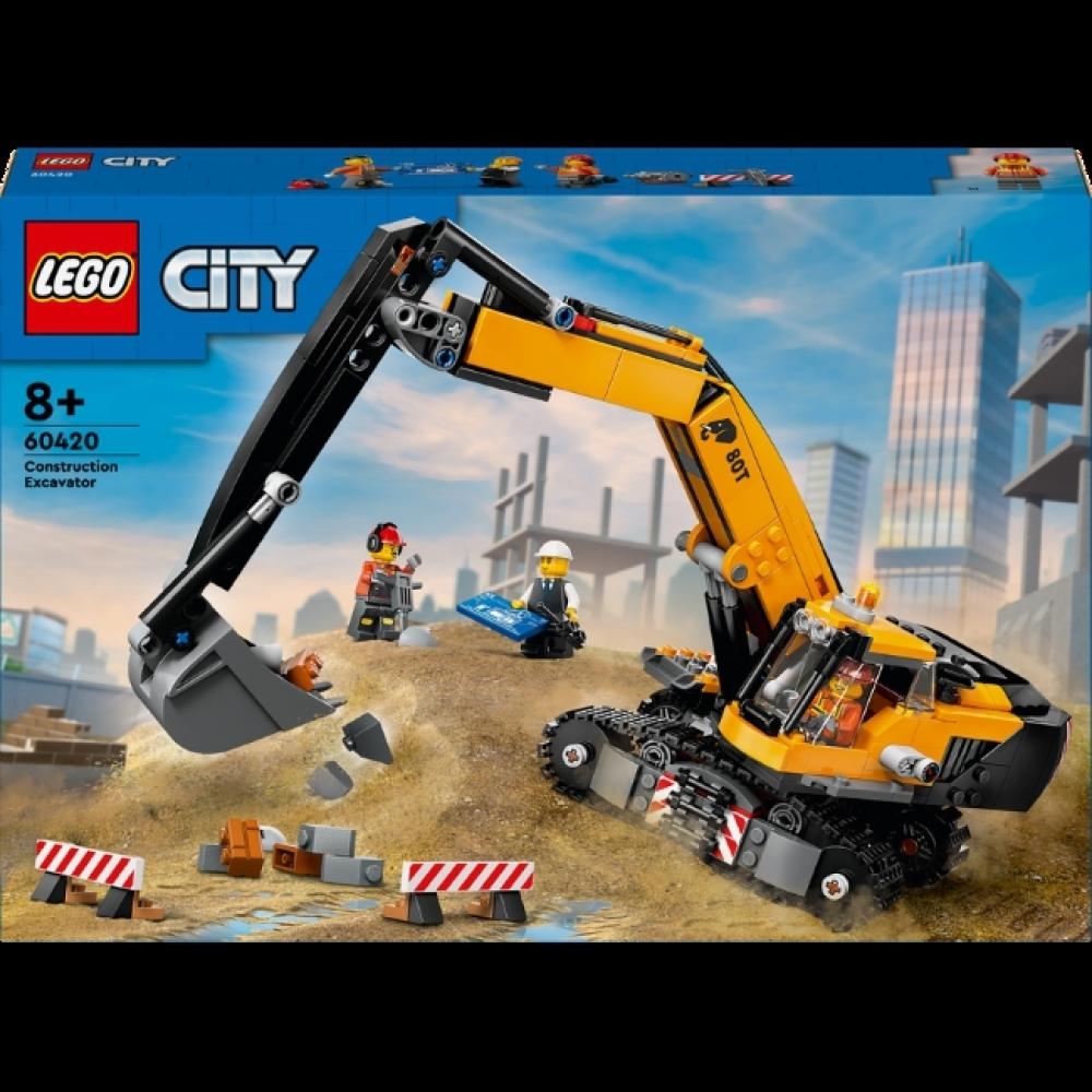 

Желтый строительный экскаватор LEGO 60420