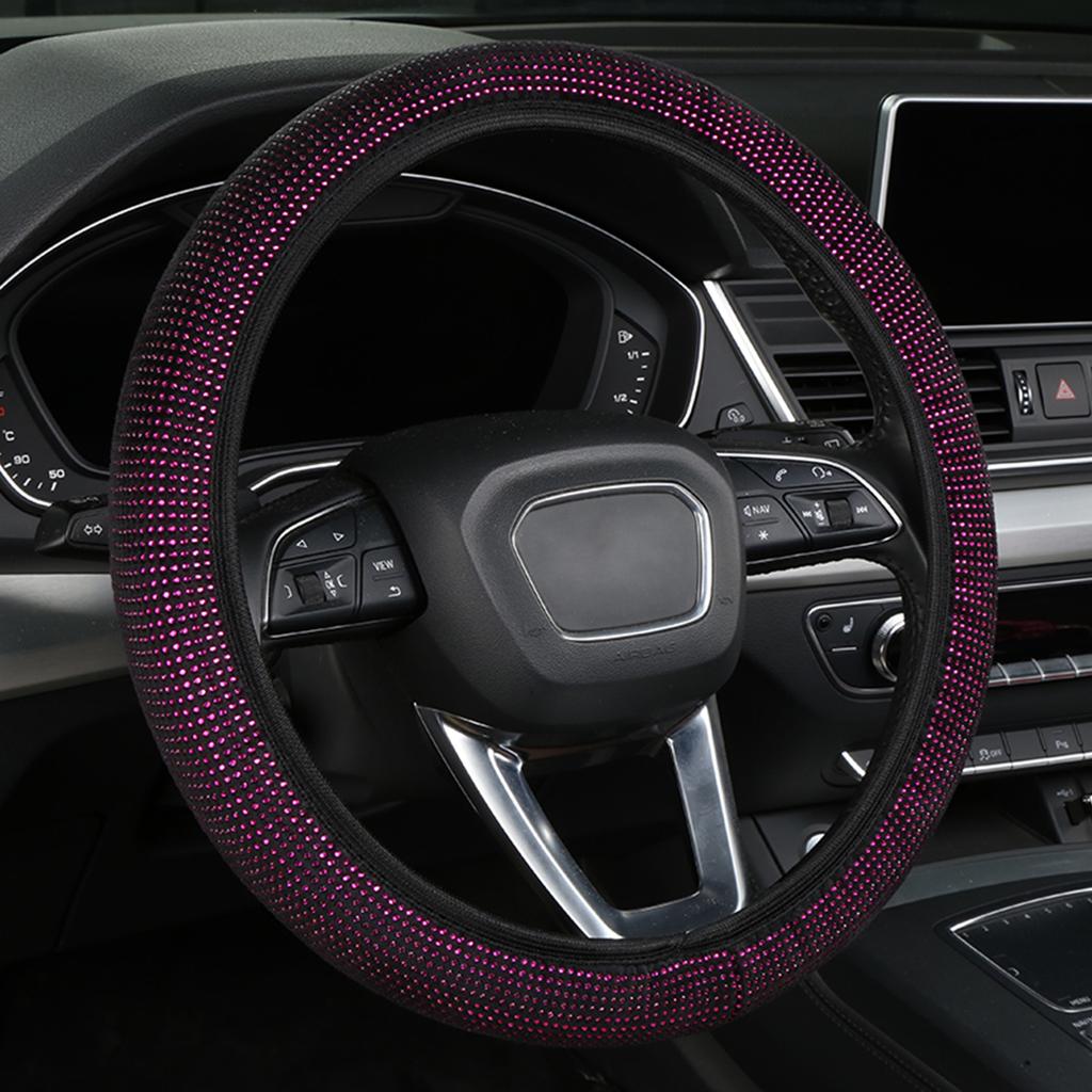 All-season, the anti-slip size of the full-diamond steering wheel cover is suitable for a diameter of 15 inches /38 centimeters