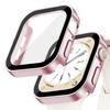 Glass+Case For Apple Watch 42 46mm 45mm 41mm 49mm 44mm 40mm Straight Edge Screen Protector Cover Case iWatch SE 6 7 8 9 10 Ultra