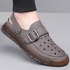 2025 Summer New Men's Hollow Out Sandals Fashion Casual Sport Sandal High Quality Handmade Leather Sandals Beach Sandals for Men