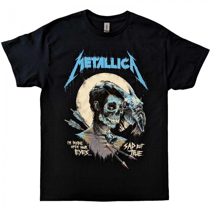 Metallica Maglietta in Cotone Unisex Adulto Poster Triste Ma Vero