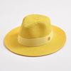 Summer Wide Brim Uv Protection Straw Hat Foldable Beach Sun Hat For Women Men Elegant Ribbon Design Fashion Travel Luxury