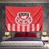 Landscape Wall Tapestry FCR 1899 Lion Fleur-De-Lis Club Crest, Red White Vintage Badge, Wide Wall Decor for Adult Fan Collector Bar