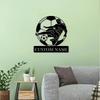 Unique Customizable Metal Wall Art Soccer Player Personalize Name Home Garden Decor