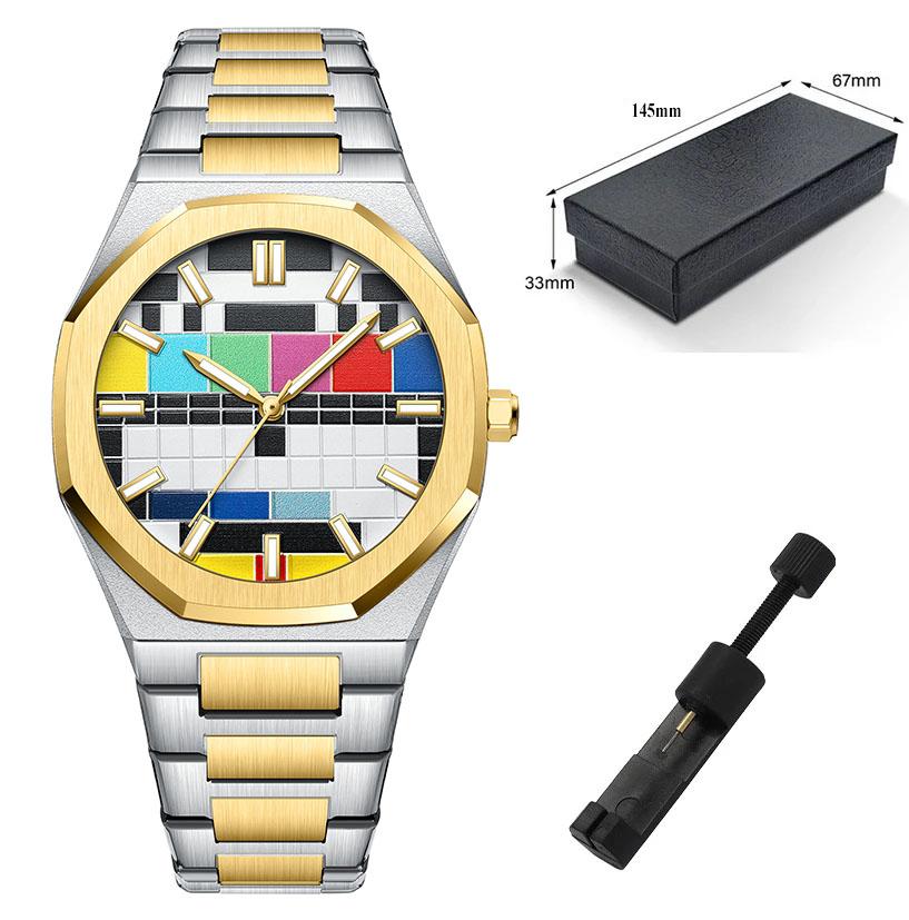 New Fashion Luxury Watches For Man Creative Dial Unique Design Luminous Steel Strap Waterproof Quartz Watch Gift reloj hombre