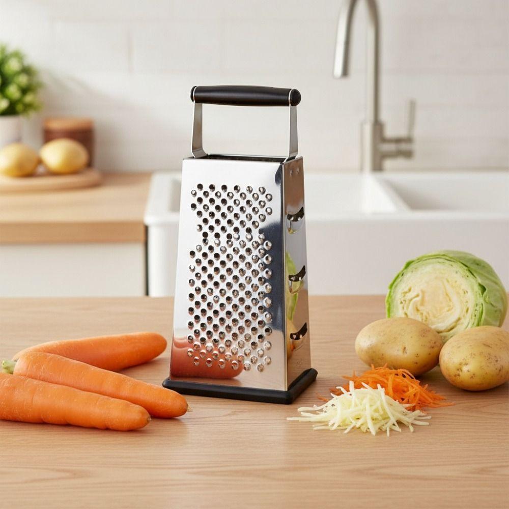 Stainless Steel 4-Sided Cheese Grater Tower Multifunctional Vegetable Shredder  Cooking