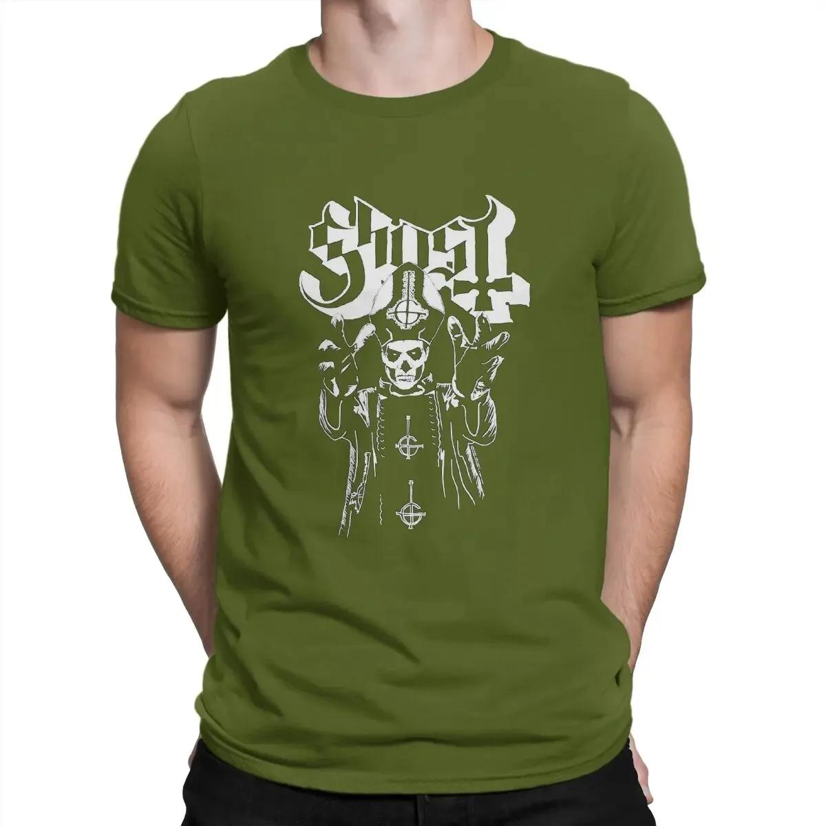 

Мужская футболка Papa Emeritus Ghost Ghost B C Хлопковые топы Винтажная футболка с коротким рукавом и круглым вырезом Футболки Новинка S бежевый
