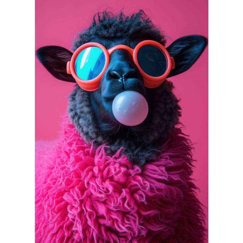 Funny Cute Animals Bubblegum Poster Raccoon Tiger Fox Llama Hamster Canvas Painting Wall Art for Living Room Home Decor