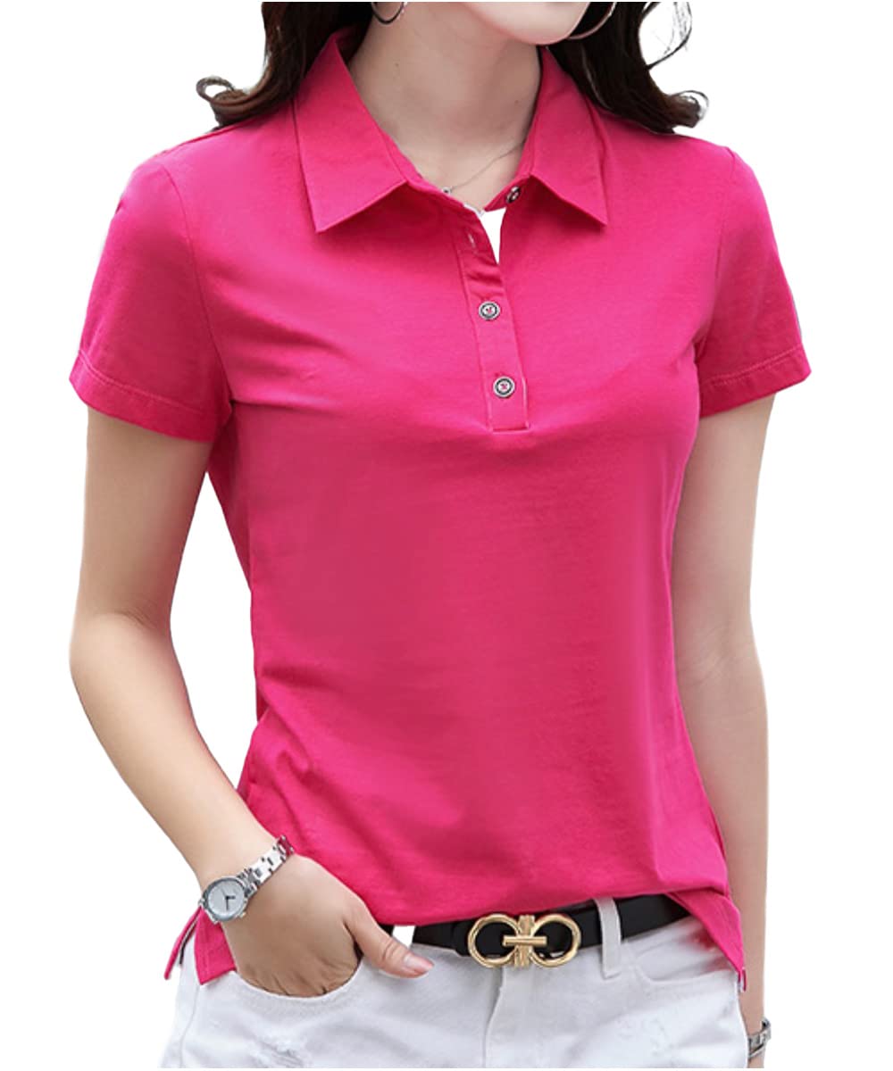 

Офисная большая одежда для работы в гольф [три радости] повседневная, размер, стильная, носить, рубашка на пуговицах, розовый