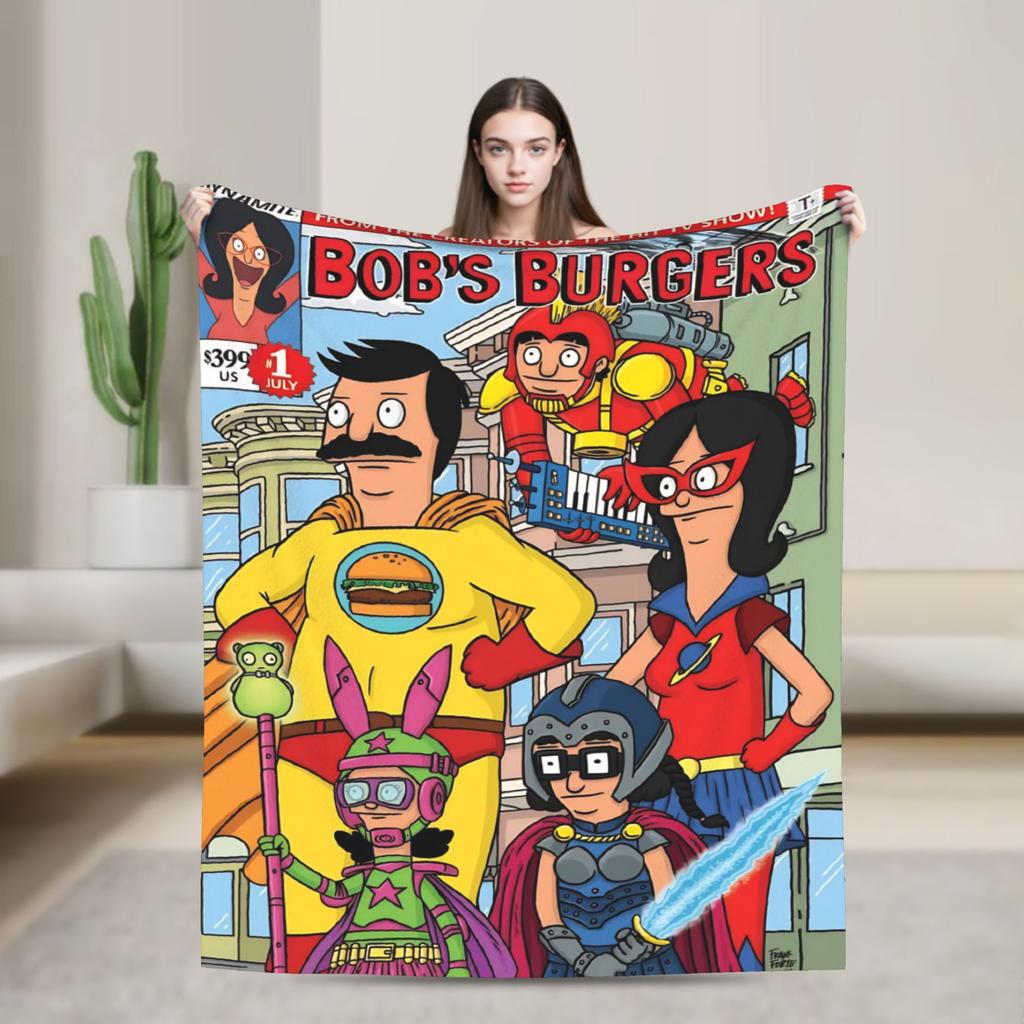 B-Bob Burgers Thanksgiving  Blanket Multiple Sizes Super Soft and Warm  Throw Blankets for Sofa Couch and Bed