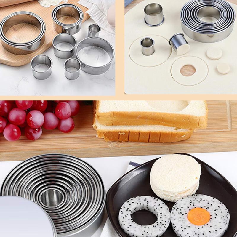 Stainless Steel 11-Piece Round Cookie and Mousse Cutter Set