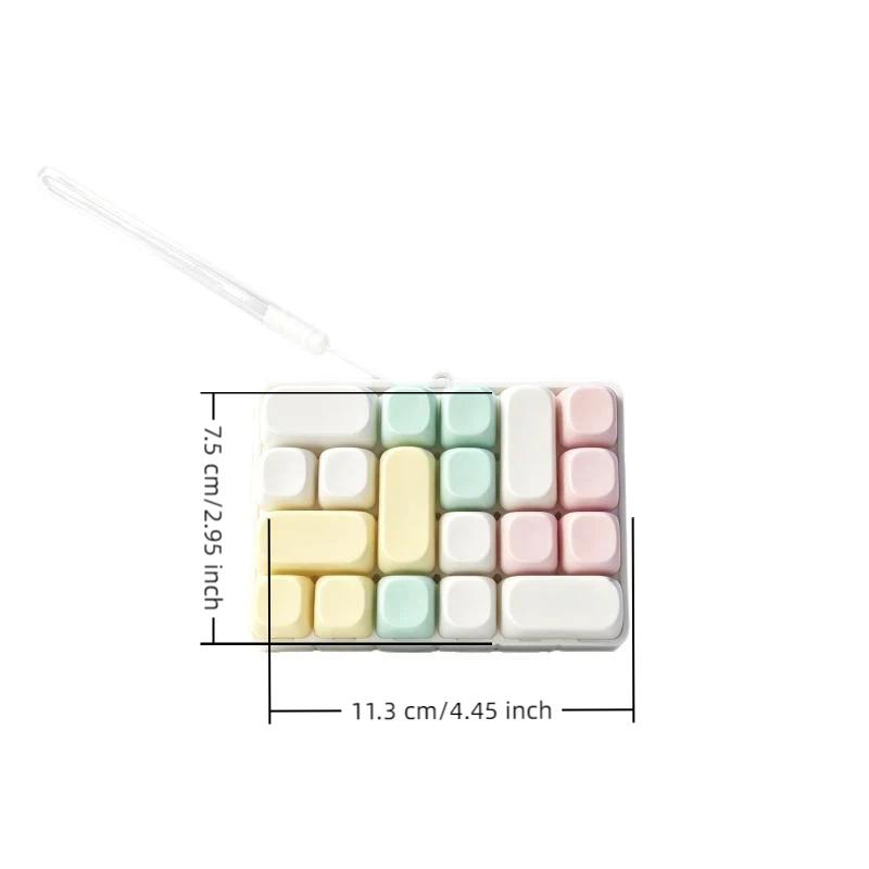 Mini 24 Keyboard Keychain Color Block Keycap Set Lovely Girly Style Purse Charm Nice Gift for Classmates Friends