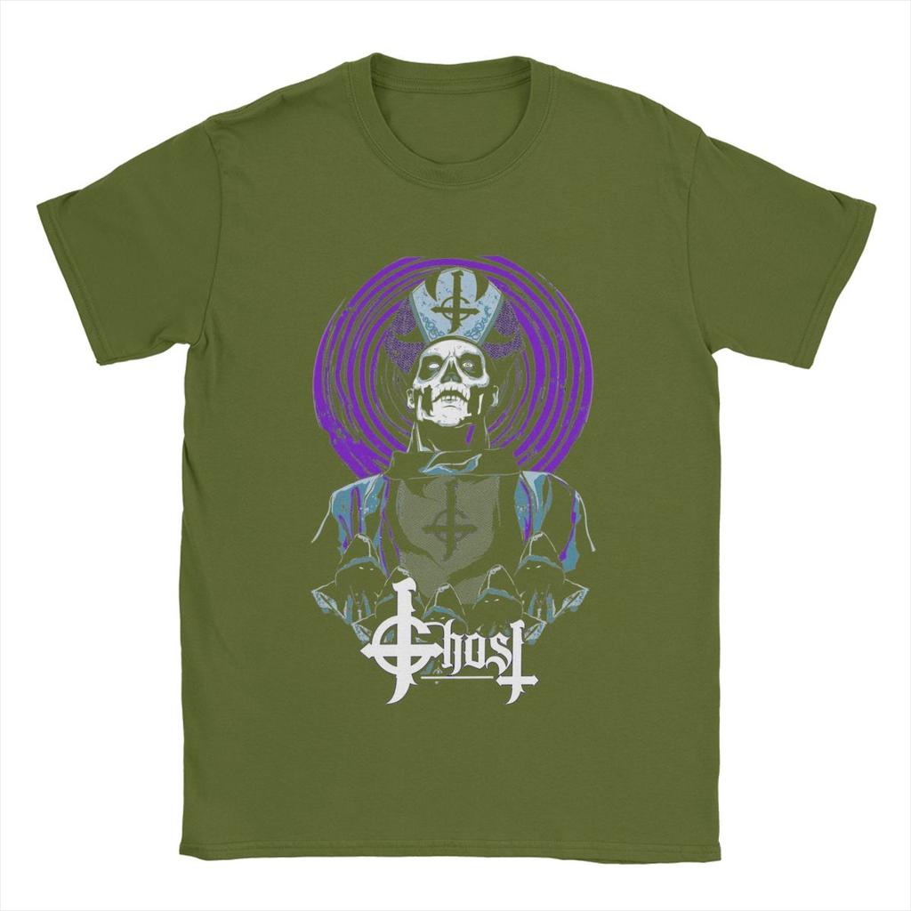 Lustiger Ghost B.C.. Band-T-Shirts für Herren Rundhals Baumwoll-T-Shirts Kurzarm-Tees Geschenk Kleidung