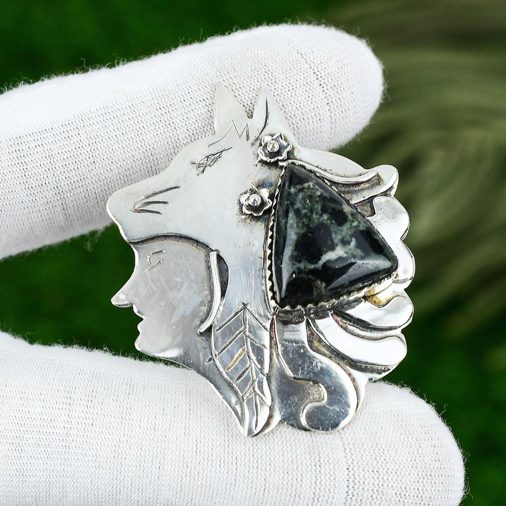 Wedding Gift For Her 925 Sterling Silver Natural Kambaba Jasper Gemstone Pendant