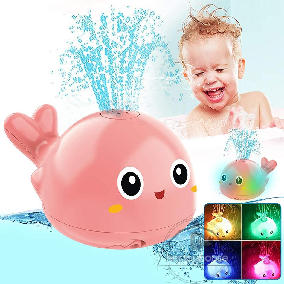 Baby Bath Toys Spray Water Shower Bathing Toys for Kids Electric Whale Bath Ball with Light Music LED Light Toys Ool Bathtub Toy