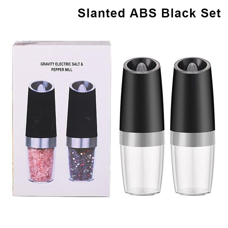 1/2Pcs Electric Salt Pepper Grinder Set One Handed Operation Stainless Steel Spice Mill With Light Automatic Pepper Grinde
