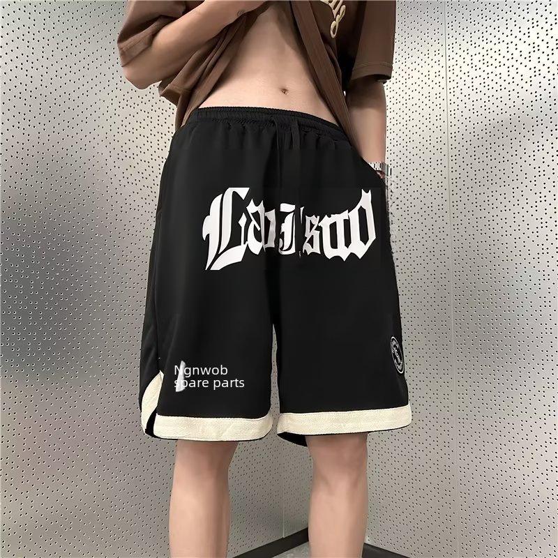 Men's Retro American Vibe Summer Casual Shorts: Trendy, Loose, Versatile Basketball Style