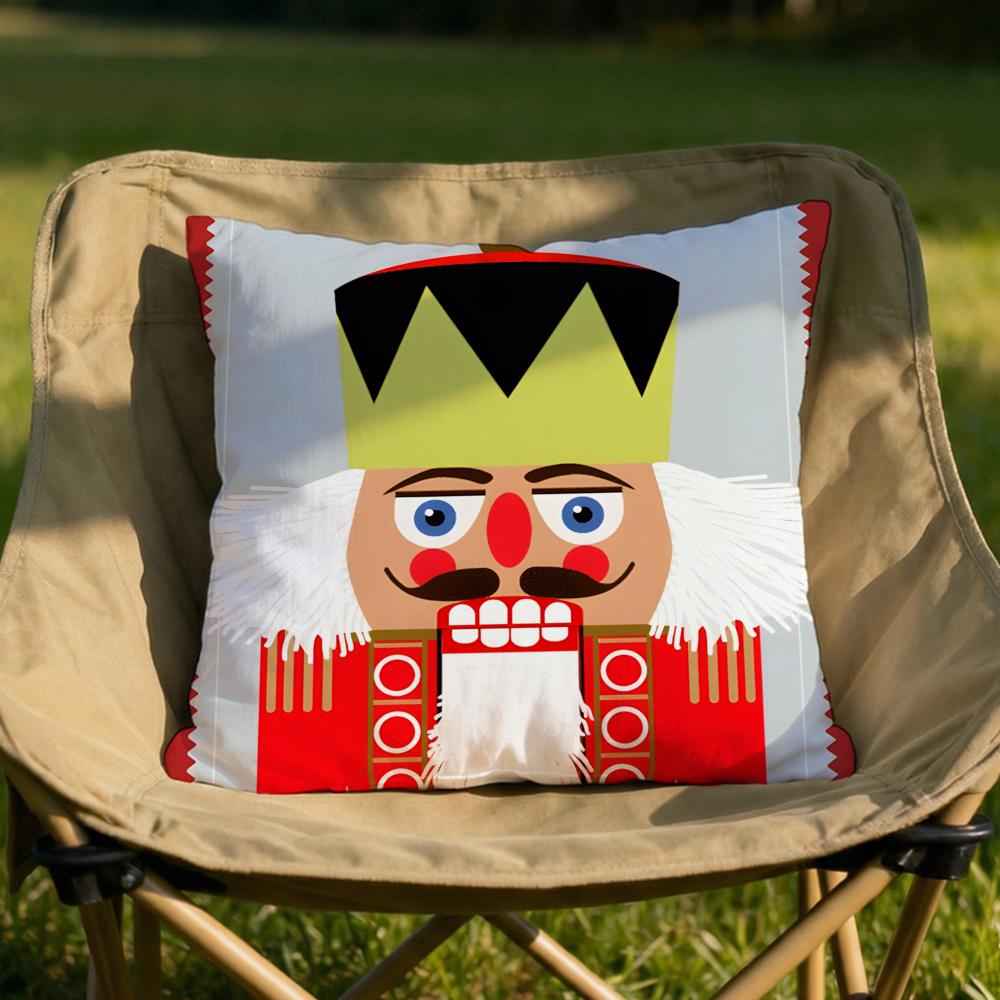 Figure NNutcracker Doll Cushion Cover Soft Reversible  Durable Pillow Cover  MultiScene Use for Home  Car Daily Comfort