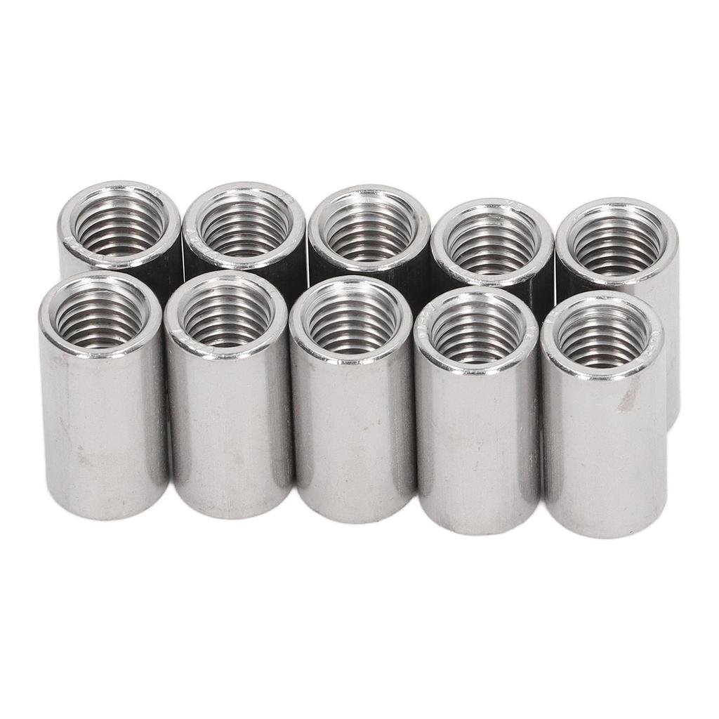 10 stk Koblingsmutter Rund M12 Rustfritt Stål Stangkoblingsmutter Innvendig Gjenge Festeelement