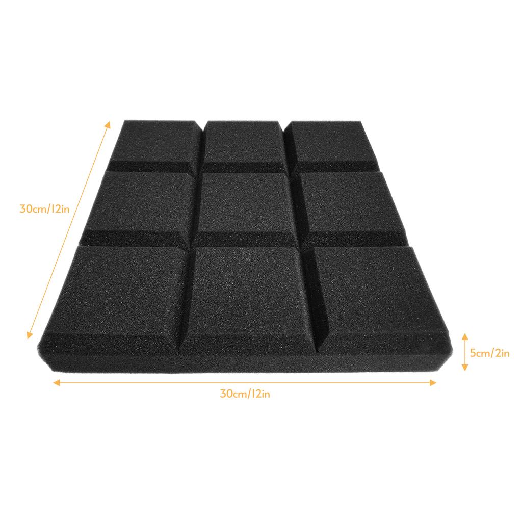 6pcs 12*12*2inch Studio Sound Insulation Foam for Studio KTV Broadcast Family Theater